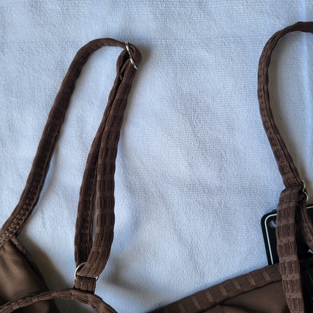 Zaful One Piece Swimsuit Size XL (10) Mocha Brown - Picture 3 of 8